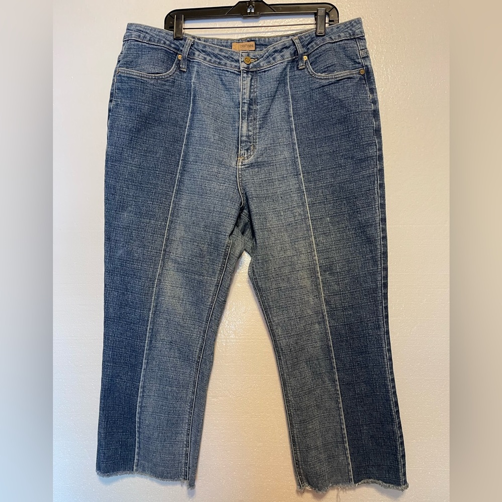 CREST JEANS Classic Blue Denim Cut Off Jeans Size 21/22